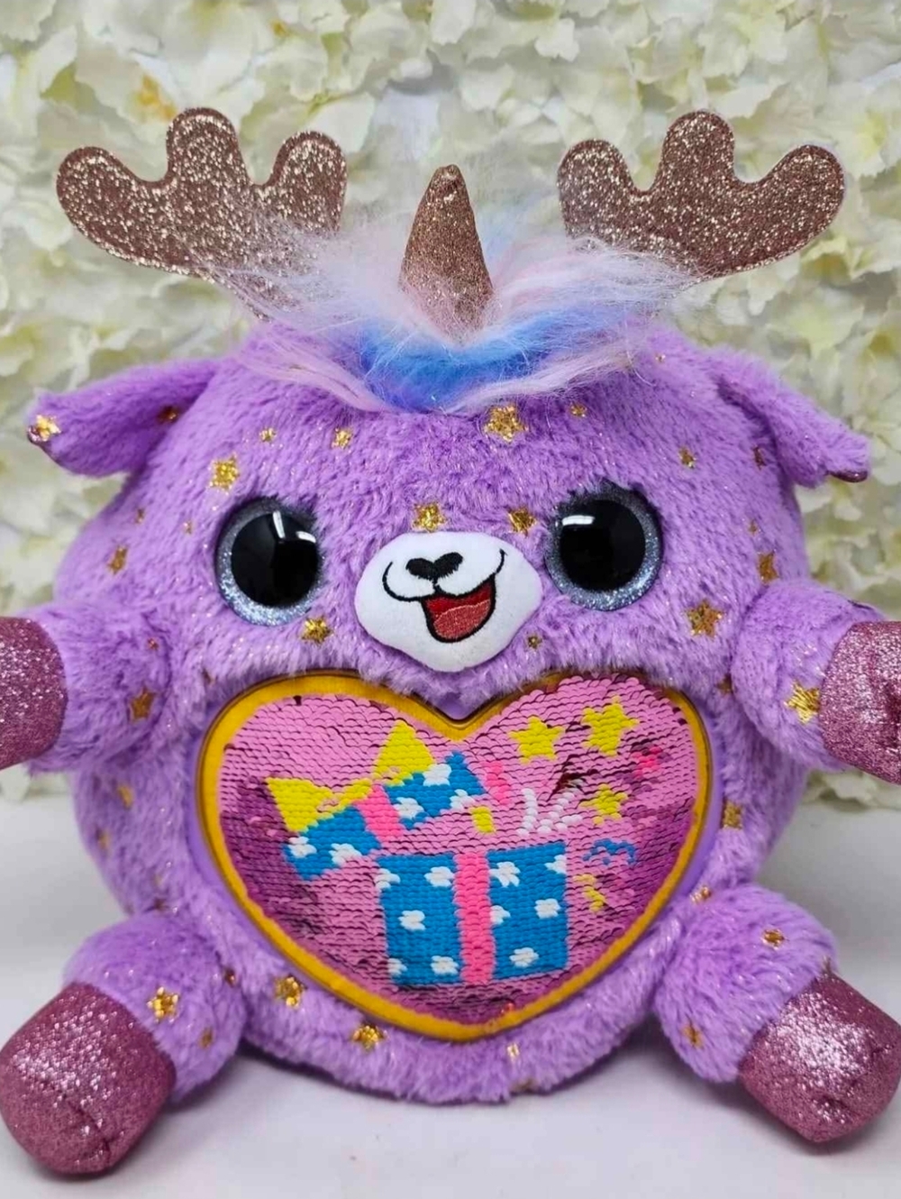 Zuru Large Rainbocorns Giant Epic Golden Egg Purple W/ Gold Stars Present Heart